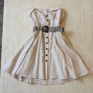 Button Up Khaki Dress with Belt